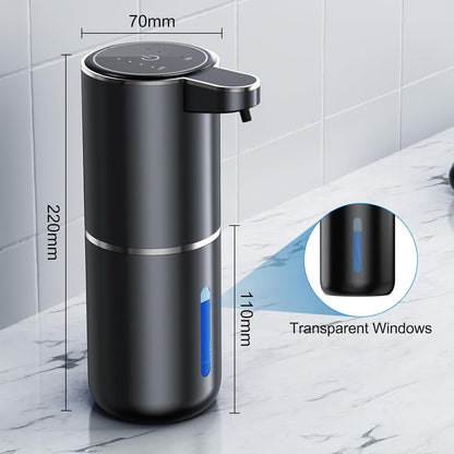 Automatic Foaming Touchless Soap Dispenser, Rechargeable 1500mAh with Sensor for Bathroom Kitchen 13.5oz/380ml Silver