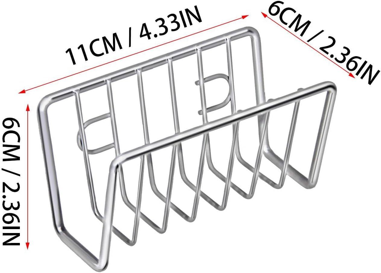 Sponge Rack – Iron and Stainless Steel 11x6x6 Cm | No-Drill Dishcloth Rack | Wall-Mounted Storage Holder for Kitchen Sink Organization to Hold Sponges, Dishcloths, and Cleaning Tools with Durable