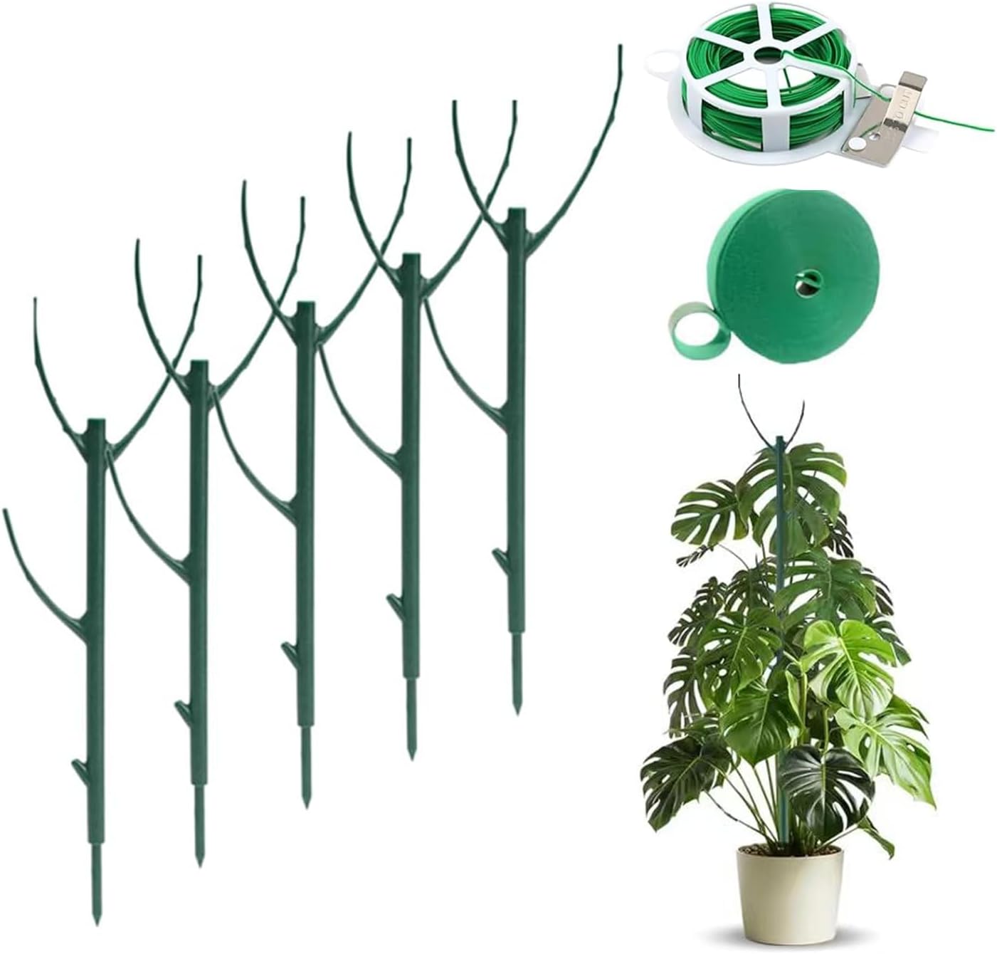 5pcs Adjustable Plant Support Pole, Stackable for Indoor and Outdoor Use, Garden Accessories for Supporting Monstera and Climbing Potted Plants