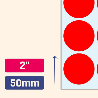 2" Round Large Colored Moving Stickers Labels - 10 Colors, Pack of 240