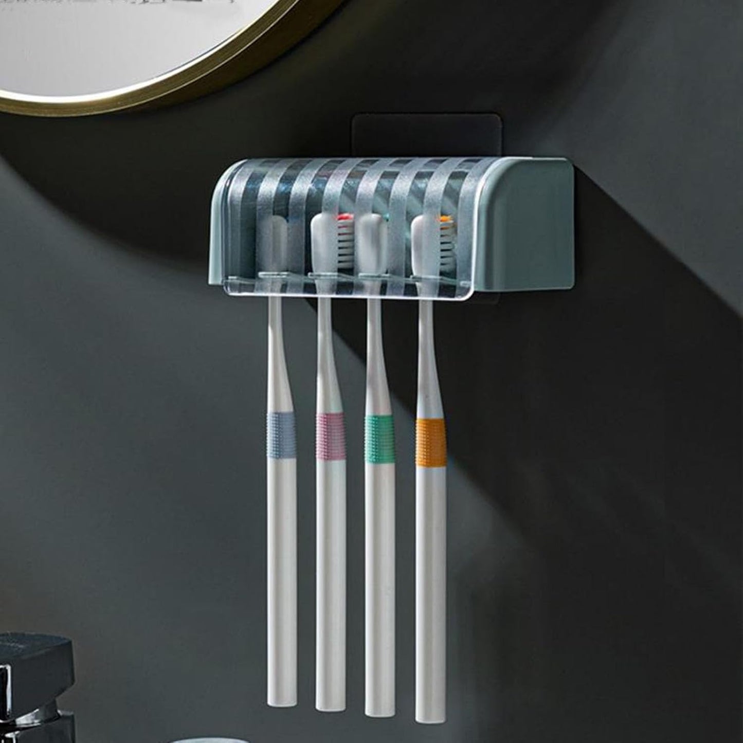Toothbrush Holders for Bathrooms,Kids Toothbrush Holders with Cover,5 Slots Electric Tooth Brush Holder Wall Mounted Toothbrush Organizer,Shower Restroom Bathroom Accessories (White)