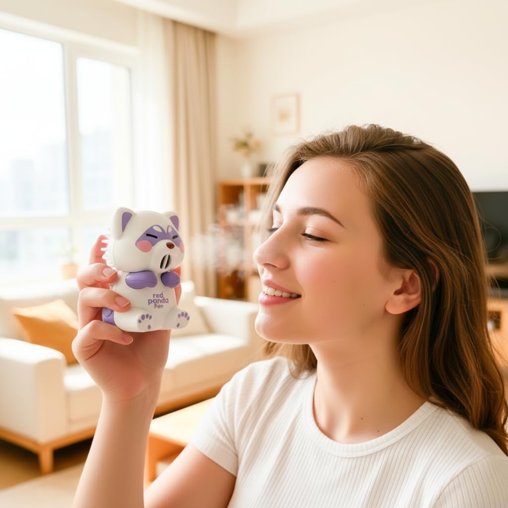 Portable Mini Clip-On Cooling Fan for Cups - 3 Speeds, Rechargeable, Featuring Red Panda, Monkey & Panda Styles, Suitable for Soup, Coffee, Tea, Kitchen, Office, and Dorm Room (Monkey)