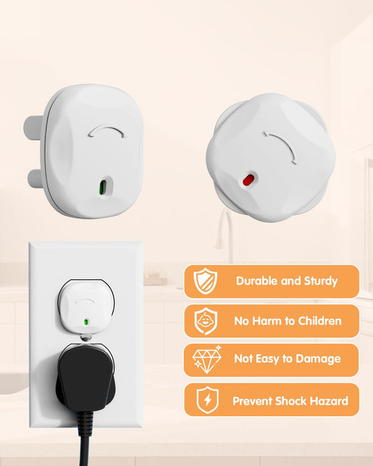 Outlet Covers Baby Proofing, 24 Pack Plug Covers Baby Proofing, Outlet Plug Covers for US 3-Prong to Prevent Electric Shock, Outlet Covers for Home, Office, School, Toddlers & Babies, White