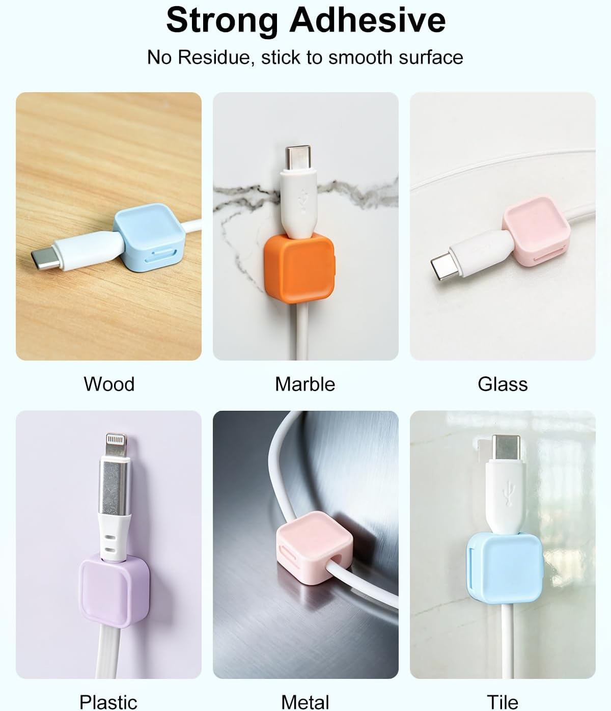 Art3d 8 Pack Magnetic Cable Clips, White Cable Management Accessories, Cord Smooth Adjustable & Adhesive Backing Cord Organizer for Office Home Organization, Desk, Wall, Nightstand, Phone, Car