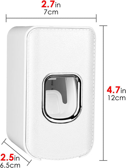 2 Slot Toothbrush Holder and Toothpaste Dispenser Wall Mounted, Automatic Toothpaste Squeezer, 2 in 1 Tooth Brush Toothpaste Organizer for Shower (Grey)
