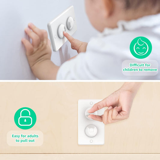 Mom's Choice Gold Awards Winner - Outlet Covers with Hidden Pull Handle Baby Proofing Plug Covers (45 Pack) 3-Prong Child Safety Socket Covers Electrical Outlet Protectors Kid Proof Outlet Cap