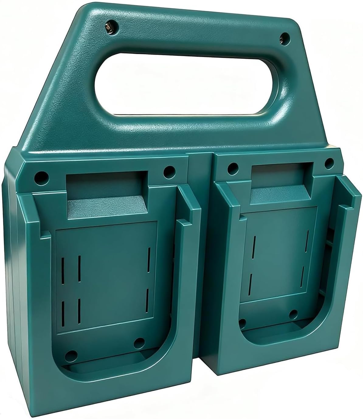 6-Slot Battery Carrying Holder for Makita 18V & 14.4V, Batteries Tool Case Storage Organizer Rack for Makita, Portable and Rugged Battery Caddy with Handle for Jobsite and Mount Bag Use