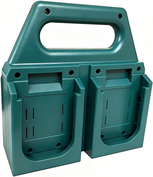 6-Slot Battery Carrying Holder for Makita 18V & 14.4V, Batteries Tool Case Storage Organizer Rack for Makita, Portable and Rugged Battery Caddy with Handle for Jobsite and Mount Bag Use