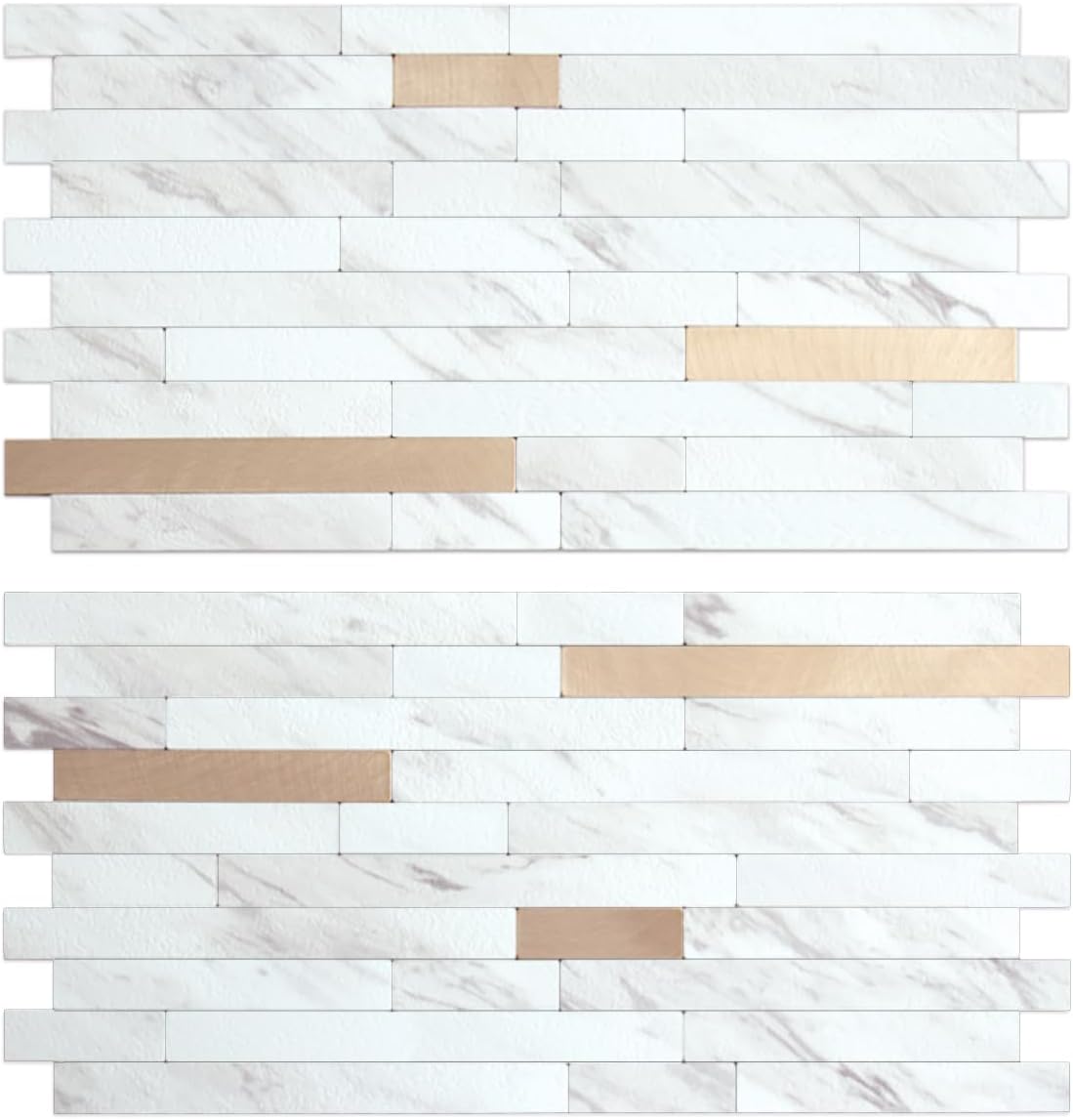 AULIGET 20 Sheets Peel and Stick Backsplash, Black & Grey Wood Look PVC Mixed Metal Stick on Backsplash Tiles for Kitchen
