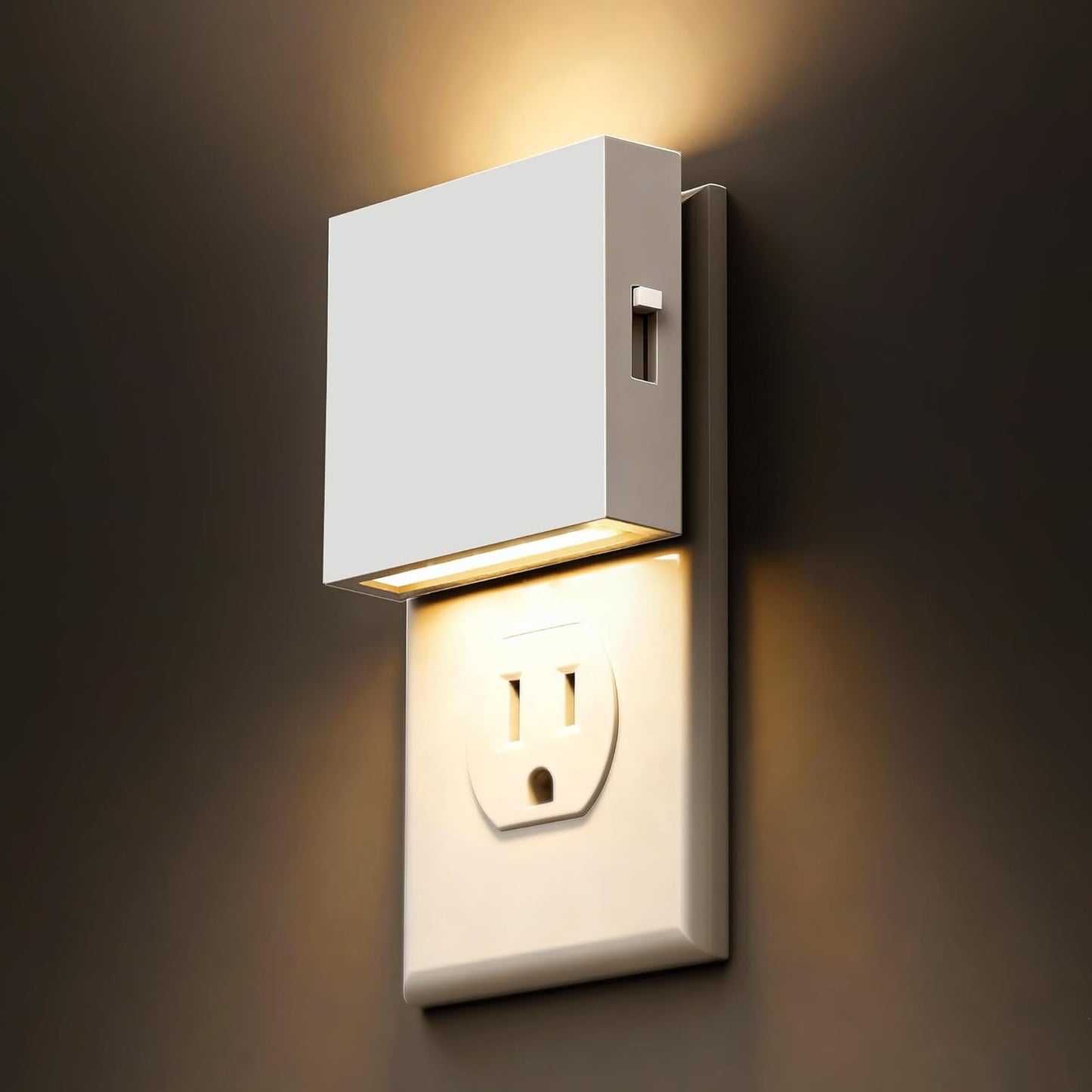 L LOHAS LED Motion Sensor Night Light, [2-Pack] Plug in Night Light with Motion Sensor and Dusk to Dawn Sensor, Brightness Adjustable, 3000K Soft White Nightlight for Bathroom Hallway Kitchen