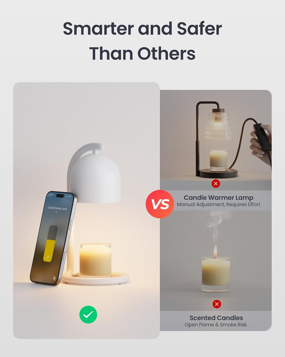 SwitchBot Smart Candle Warmer Lamp with Timer & Voice Control — Dimmable Flameless Candle Wax Melter, Matter-Enabled for Apple Home & Alexa, Birthday & Mother's Day, Gift for Women, Home Decor
