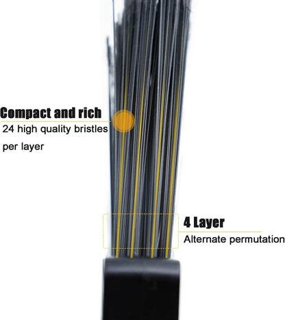 Heavy Duty Broom Outdoor and Indoor, 2 Pack Commercial Angle Brooms with Longer Handle, Perfect Black Broom for Garage, Kitchen, Courtyard, Restaurant