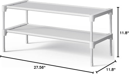 Kitsure Shoe Rack - Non-Woven Shoe Rack Shelf, Shoe Organizer for Closet, Entryway, Garage & Corridor, Stackable Shoe Shelves, 27.5" Wide - 3 Tier, Black