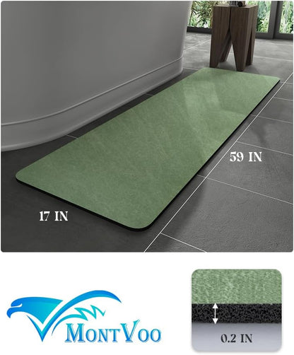 MontVoo -Bath Mat-Rubber Backing Non SlipThin Bathroom Rugs Fit Under Door- Quick Dry Absorbent Faux Suede Surface Grey Bathroom Floor Mats-Shower Rug for in Front of Bathtub Shower Gray 16x24
