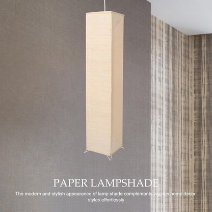Foldable Japanese Paper Floor Lamp Shade Replacement with Soft Light for Living Room Bedroom Office - Easy Installation Modern Design 49.2X9.8X9.8In