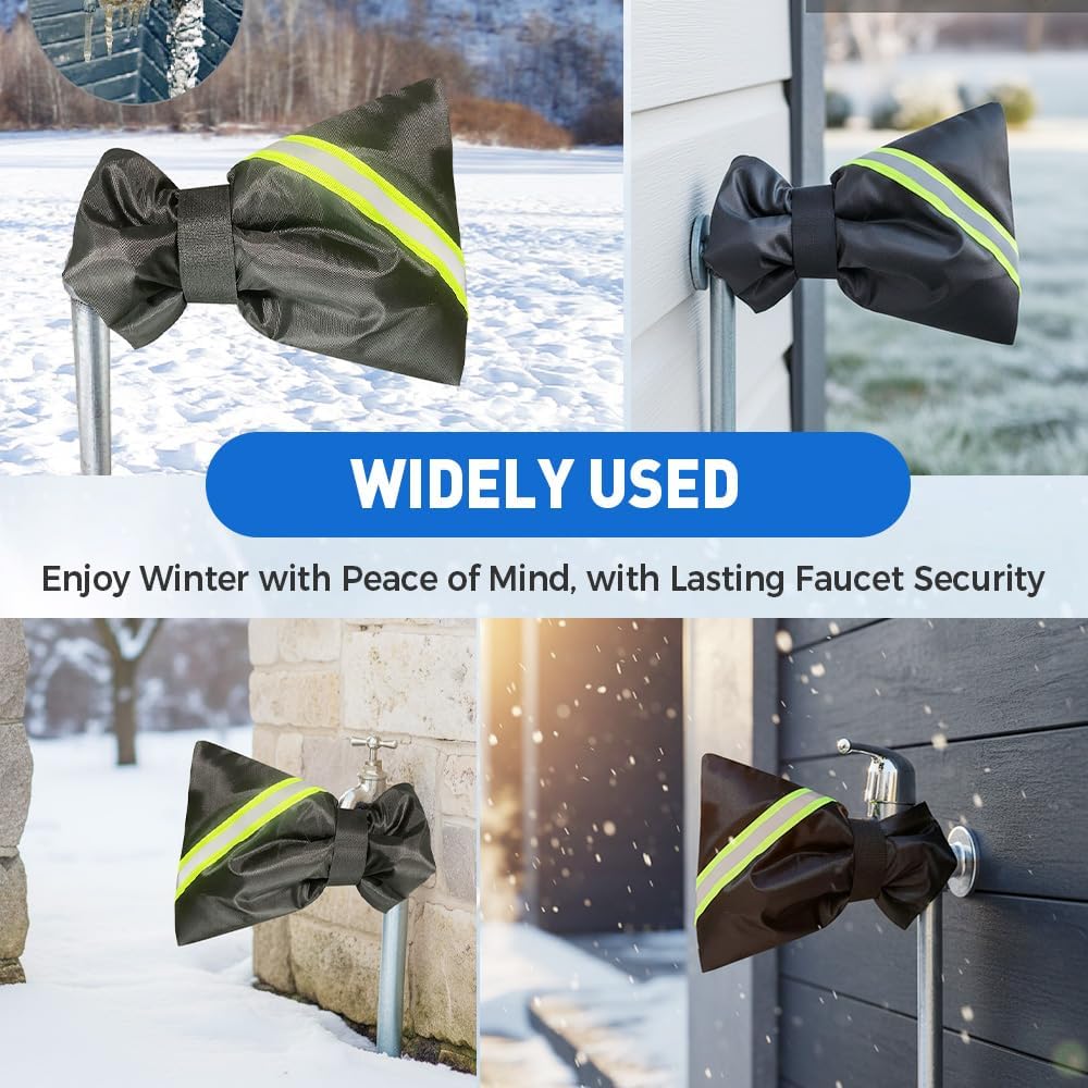 2 Pcs Outdoor Faucet Covers for Winter, 2026 Upgraded Outside Faucet Cover Freeze Protection, 6.7'' x 8.2'' Insulated Spigot Cover Waterproof Hose Bib Covers for Garden Yard