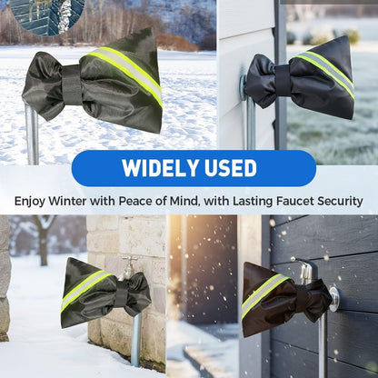 2 Pcs Outdoor Faucet Covers for Winter, 2026 Upgraded Outside Faucet Cover Freeze Protection, 6.7'' x 8.2'' Insulated Spigot Cover Waterproof Hose Bib Covers for Garden Yard