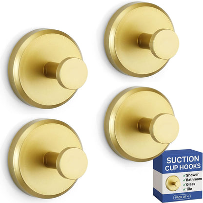 HOME SO Suction Cup Hooks for Shower & Bathroom Towel Holder 2-Pack – Suction Cups Hooks for Hanging Towels, Robes, & Coats - Tiles, Glass Door or Mirror – Shower Hooks & Towel Hooks Organizer - Black