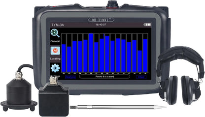 Al Water Leak Detector, Indoor Wall/Ground Under Slab Pipe Leak - TYM-3A | 2 Sensors, 0.5m/1.64ft, 100Hz-8000Hz, 15 Hours