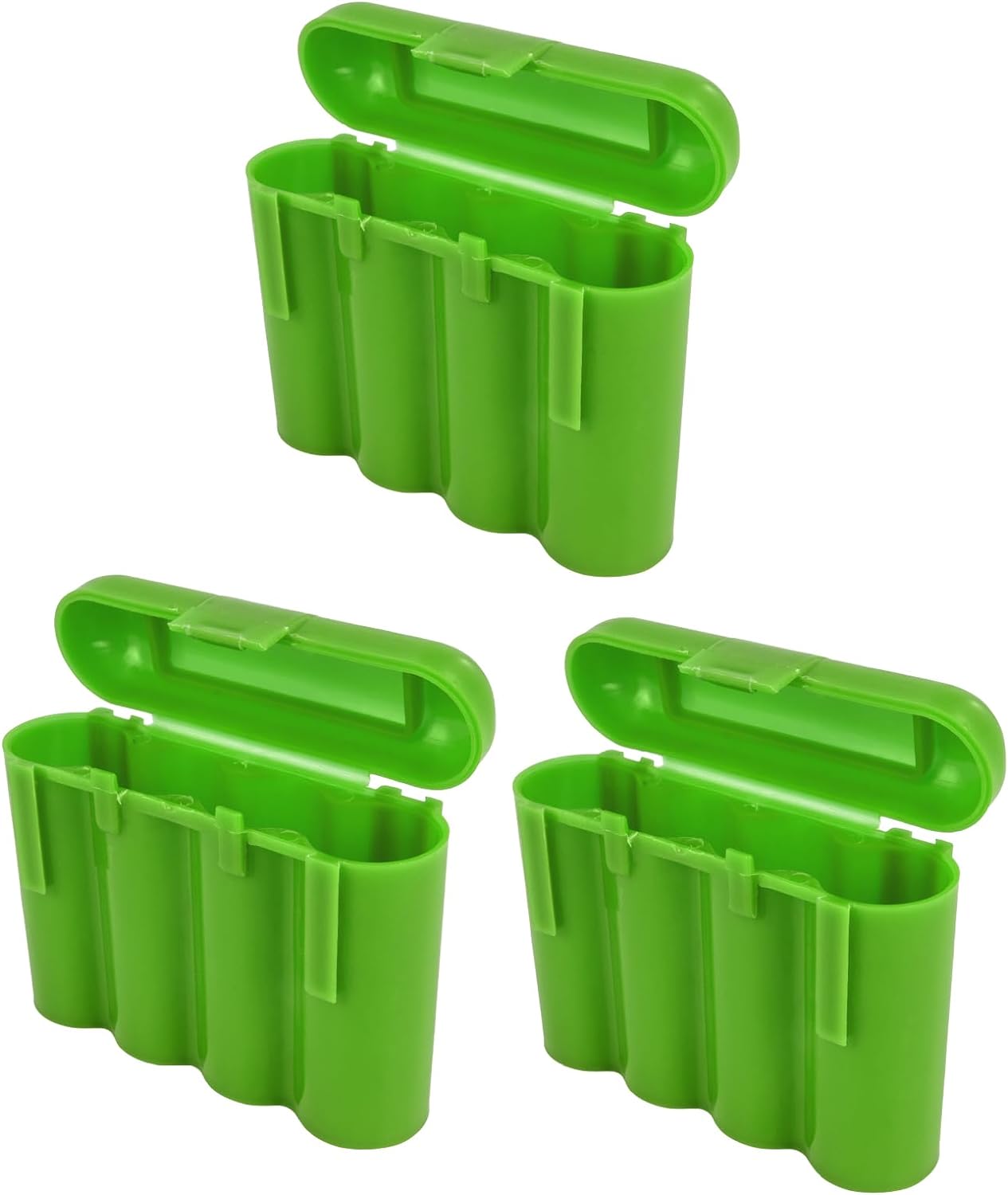 3 Pack AA / AAA / CR123A Green Battery Holder Storage Cases
