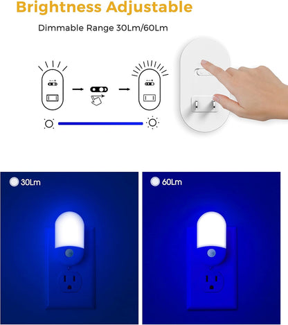 L LOHAS LED Motion Sensor Night Light, 2Pack, Motion Activated Night Light, Night Lights Plug into Wall Motion Sensor, 3000K Warm White, Adjustable Brightness 30/60LM, for Kids Adults Bathroom Bedroom
