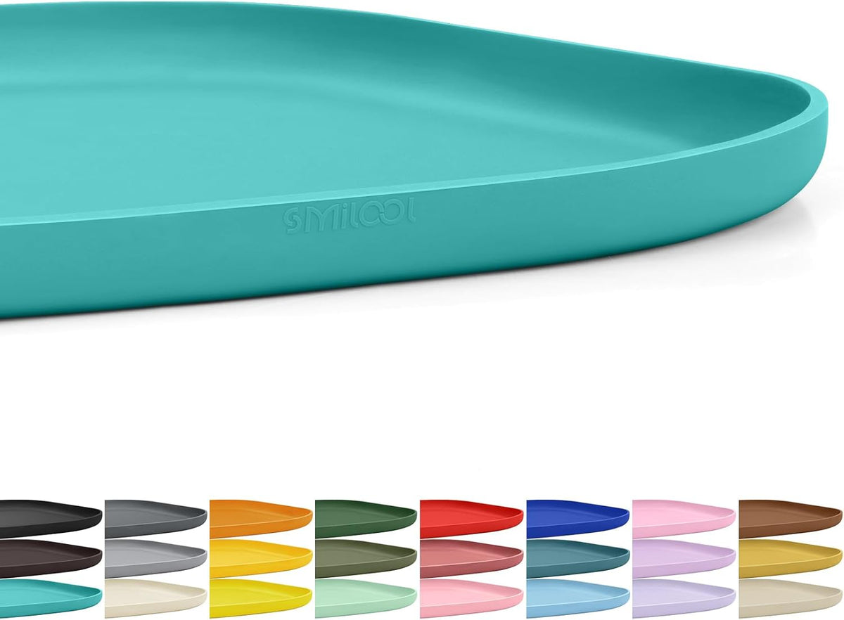 SMILOOL Silicone Pet Food Mat with Raised Edge for Food and Water Bowl, Dog Feeding Mats, Cat Food Trays for Floor Waterproof, Rubber Tray for Dogs and Cats, 19 x 12 x 0.7 Black