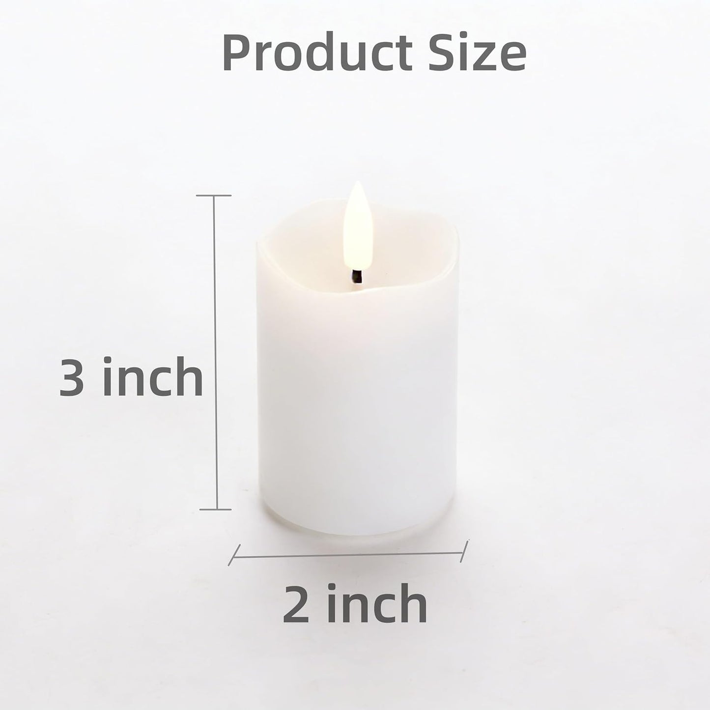 Eywamage Ivory Flameless Votive Candles with Timer Batteries, 2x3 inch Small LED Pillar Candles Flickering Set of 6