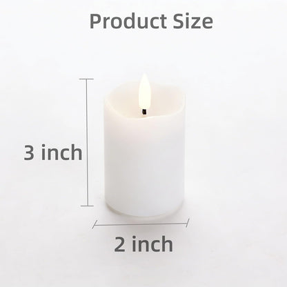 Eywamage Ivory Flameless Votive Candles with Timer Batteries, 2x3 inch Small LED Pillar Candles Flickering Set of 6