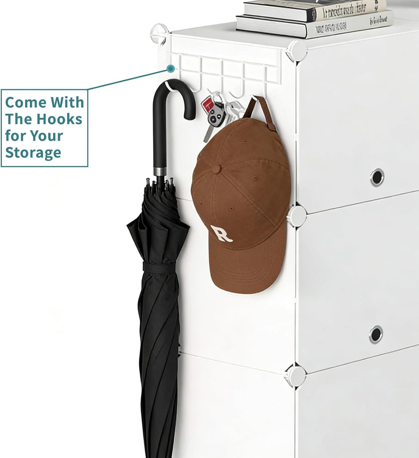 Simple Deluxe 6-Tier Shoe Rack Organizer with Doors, Stackable Shoe Storage Cabinet for Entryway Closet, Plastic Shoe Shelf with Metal Frame, Holds up to 24 Pairs for Bedroom Hallway, Black