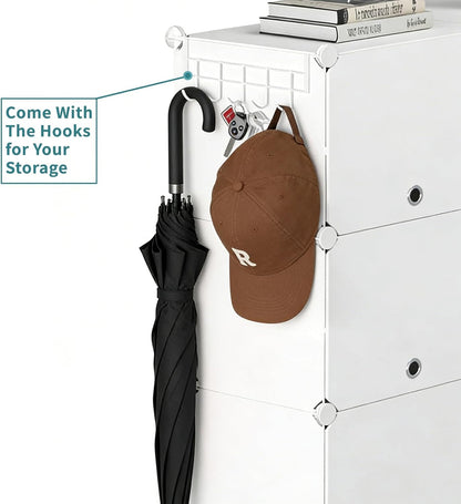 Simple Deluxe 6-Tier Shoe Rack Organizer with Doors, Stackable Shoe Storage Cabinet for Entryway Closet, Plastic Shoe Shelf with Metal Frame, Holds up to 24 Pairs for Bedroom Hallway, Black