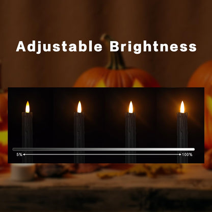 Flameless Taper Candles with Remote, 6.7 Inch Short Taper Candles Battery Operated with Flickering 3D Flame, Led Candle Sticks Safe for Windowsill Wedding Home Christmas Decor, Ivory, Set of 6
