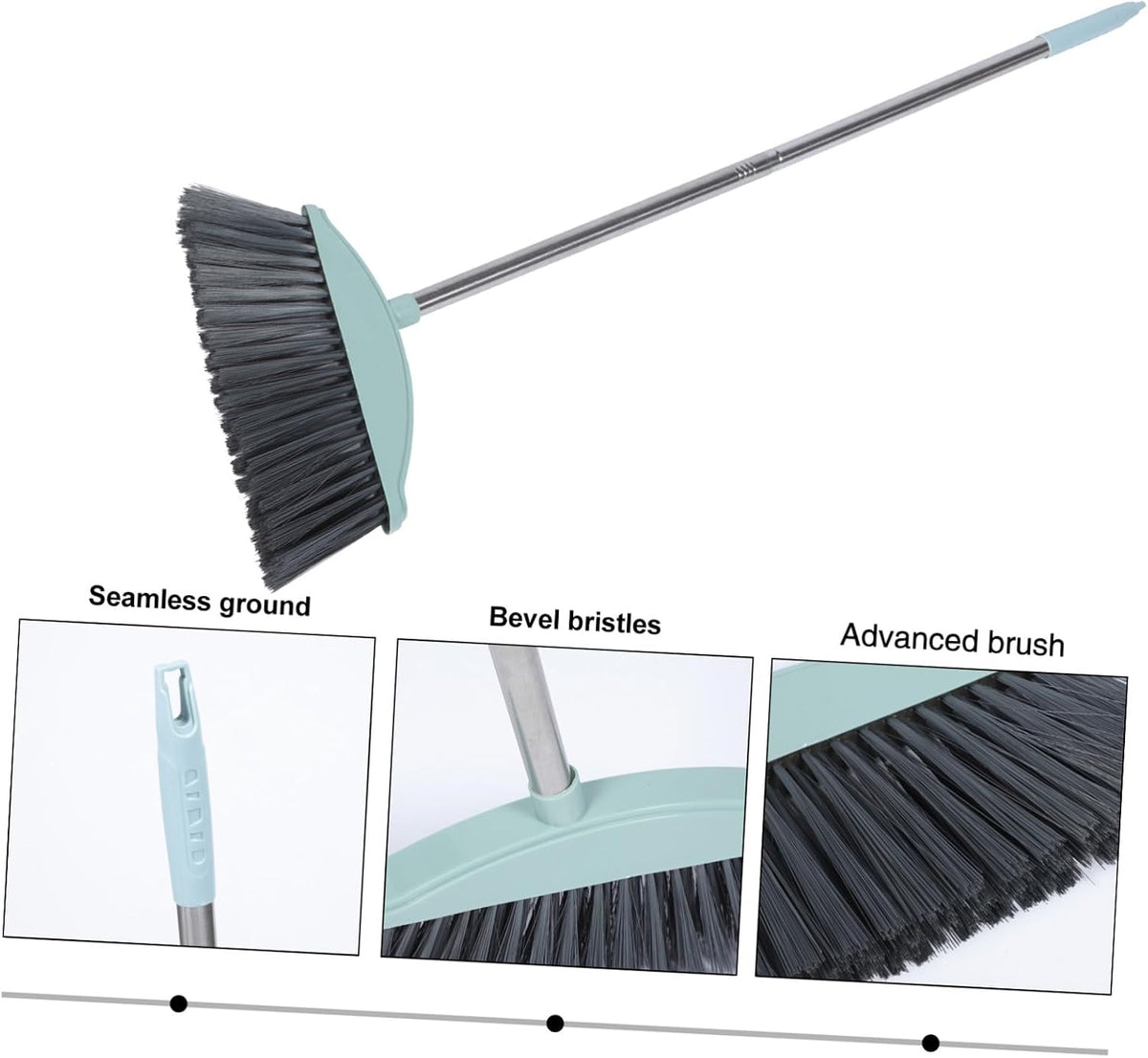 Beaupretty Heavy Duty Broom Outdoor Indoor Brooms Floor Cleaning Stainless Steel Long Handle Angle Broom for Sweeping Patio Garage Outside Deck Porch Yard Home Warehouse