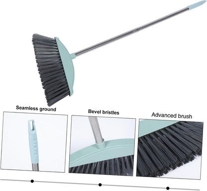 Beaupretty Heavy Duty Broom Outdoor Indoor Brooms Floor Cleaning Stainless Steel Long Handle Angle Broom for Sweeping Patio Garage Outside Deck Porch Yard Home Warehouse