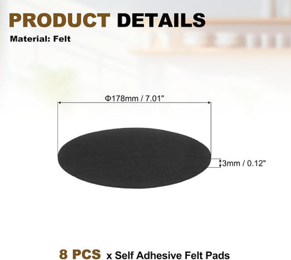 uxcell 32Pcs Non Slip Furniture Pads, 3" Round Self Adhesive Felt Bumpers Noise Reducing Furniture Feet Floor Protector for Chairs Tables Furniture Legs (White 0.2" Thick) - Colors B