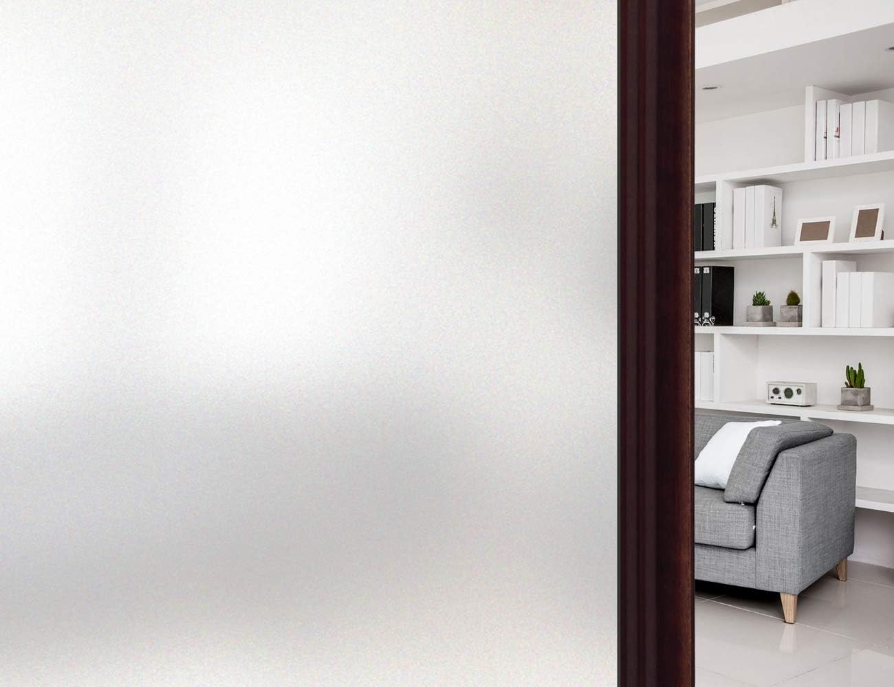 HIDBEA Frosted Window Privacy Film - Non Adhesive Static Cling Glass Stickers Sun UV Blocking Heat Control Door Covering Decals for Home Office, 23.6 x 78.7 Inch