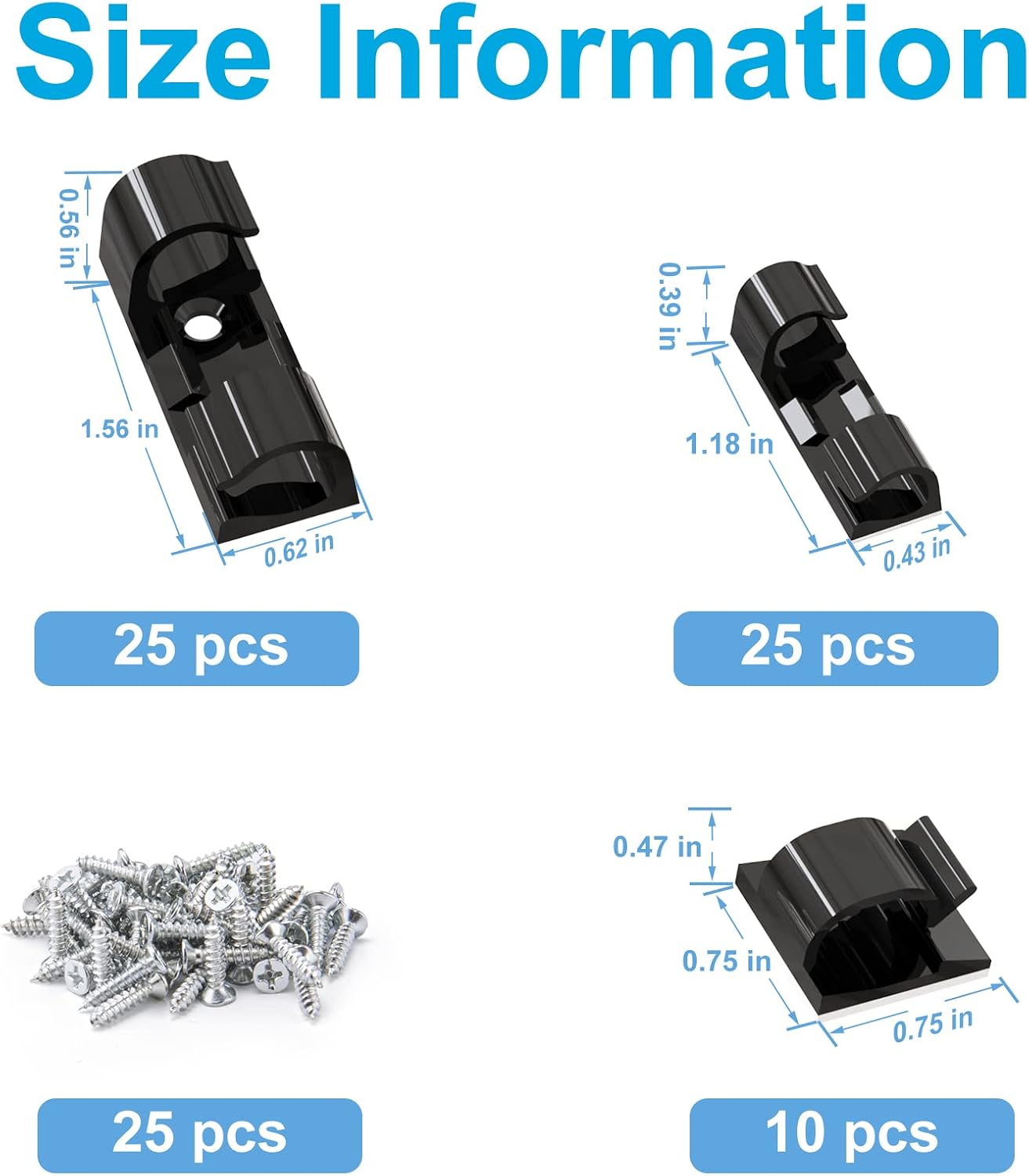 Adhesive Cable Clips Clear (40PCS, M), Upgraded Wire Holders for Wall, Strong Cord Organizer Under Desk, Car, PC, Christmas Light Indoor/Outdoor