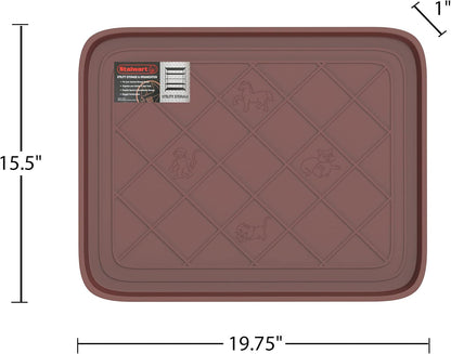 All Weather Boot Tray ? Water Resistant Plastic Utility Diamond Pattern Shoe Mat ? Indoor or Outdoor Doormats for All Season Use by Stalwart (Brown)