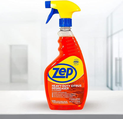 Zep Heavy-Duty Citrus Degreaser and Cleaner - 24 oz (Case of 2) ECZUCIT242 - Restaurant Grade, Removes Oil, Grease, Adhesive, and Kitchen Soil on Stovetops, Appliances