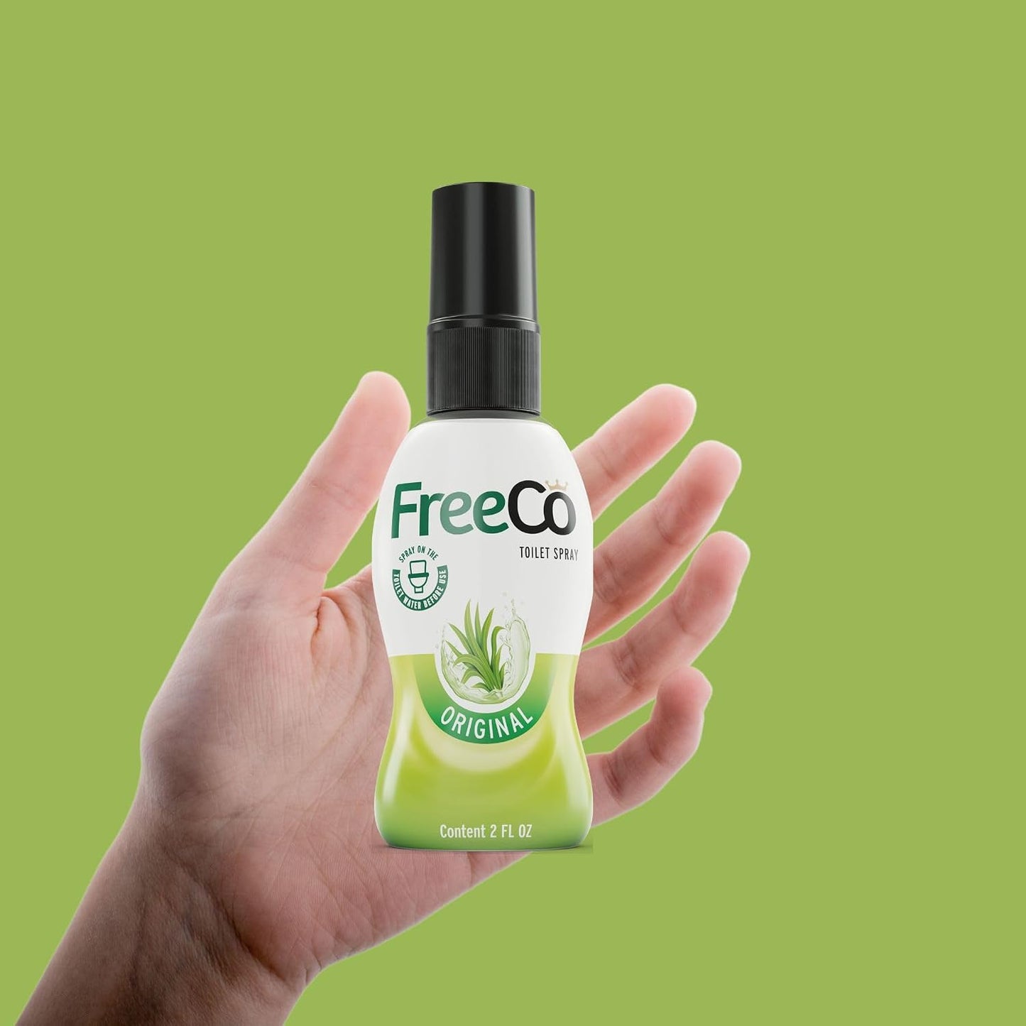 Freeco Before-you-go Toilet Spray | Stops odor Before it Begins with Essential Oils | Ideal for Home, Office, Public Spaces & Travel | 2 fl oz (1 Bottle), Original Citrus Scent