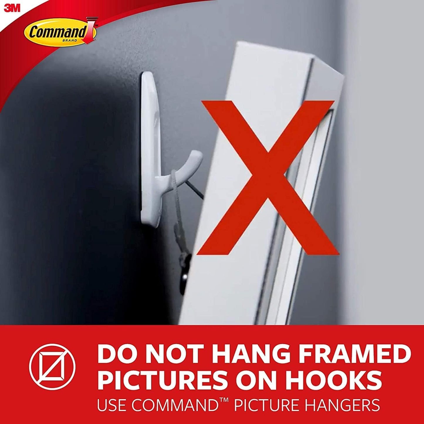 Command 15 Lb XL Heavyweight Wall Hook, Damage Free Hanging Wall Hook with Adhesive Strips, Heavy Duty Single Wall Hook for Hanging Back to School Organizers, 2 White Hooks and 8 Strips