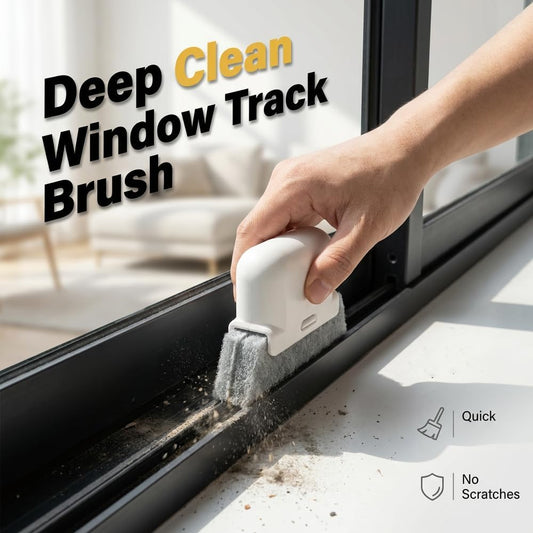 2026 New Magic Window Track Cleaner Set – Handheld Multipurpose Cleaning Brush Windows Screen Brush for Window Grooves, Tile Grout Lines, Shutter Slats, Car AC Vents & Narrow Gaps (3pcs Colorful)