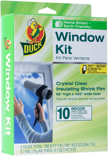 Duck Brand Indoor 5-Window Shrink Film Insulator Kit, 62-Inch x 210-Inch, 286217