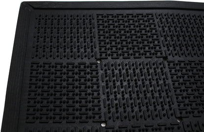 HAWK Heavy Duty Rubber Scraper Mat | Size 18" x 30" (45 x 75 cm) | 9mm Thickness | Anti Slip | Anti Fatigue | Great For Cleaning Boots & Shoes