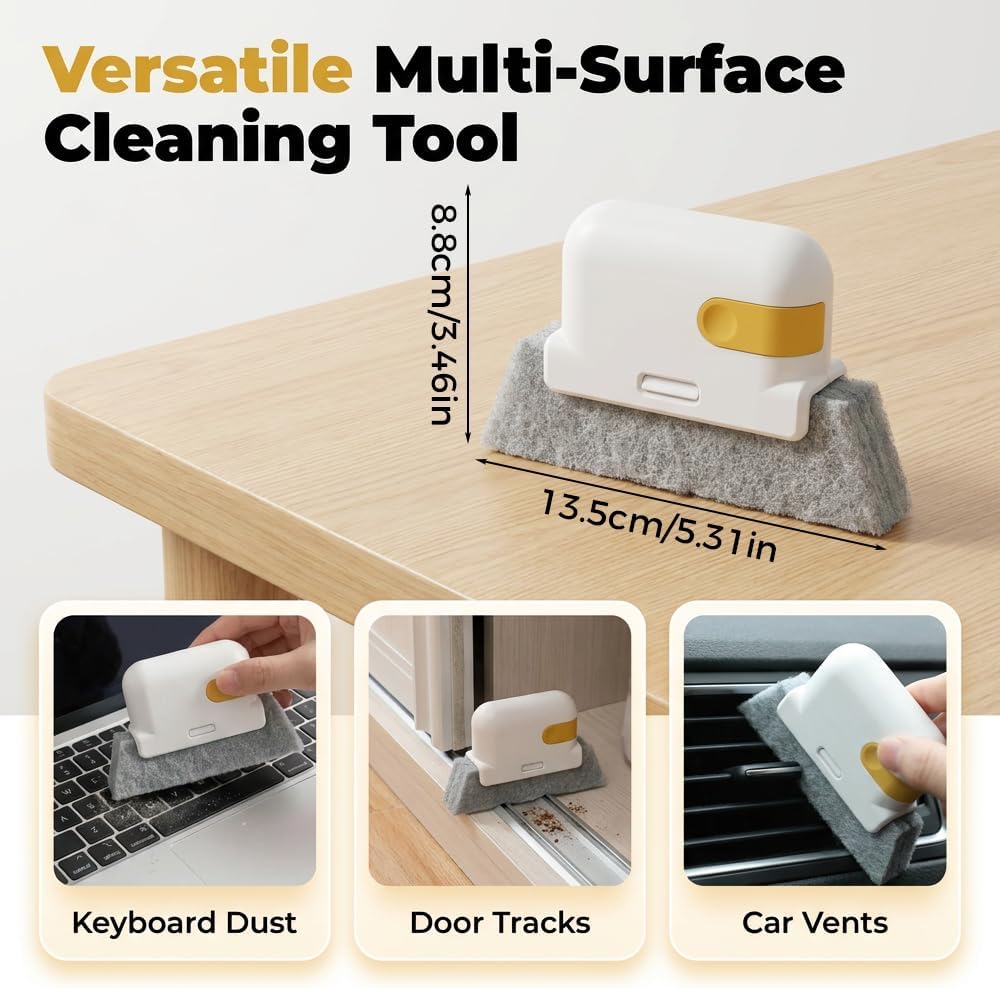 2026 New Magic Window Track Cleaner Set – Handheld Multipurpose Cleaning Brush Windows Screen Brush for Window Grooves, Tile Grout Lines, Shutter Slats, Car AC Vents & Narrow Gaps (3pcs Colorful)