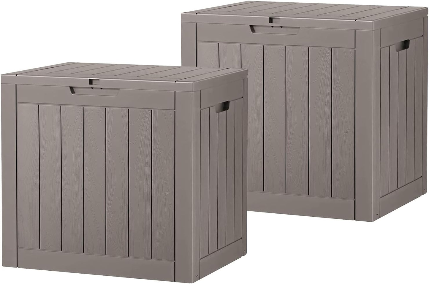35 Gallon Outdoor Storage Box, Waterproof Resin Deck Box with Lockable Lid – Storage Cabinet for Patio Furniture, Pool Supplies, Garden Tools – Indoor & Outdoor Use