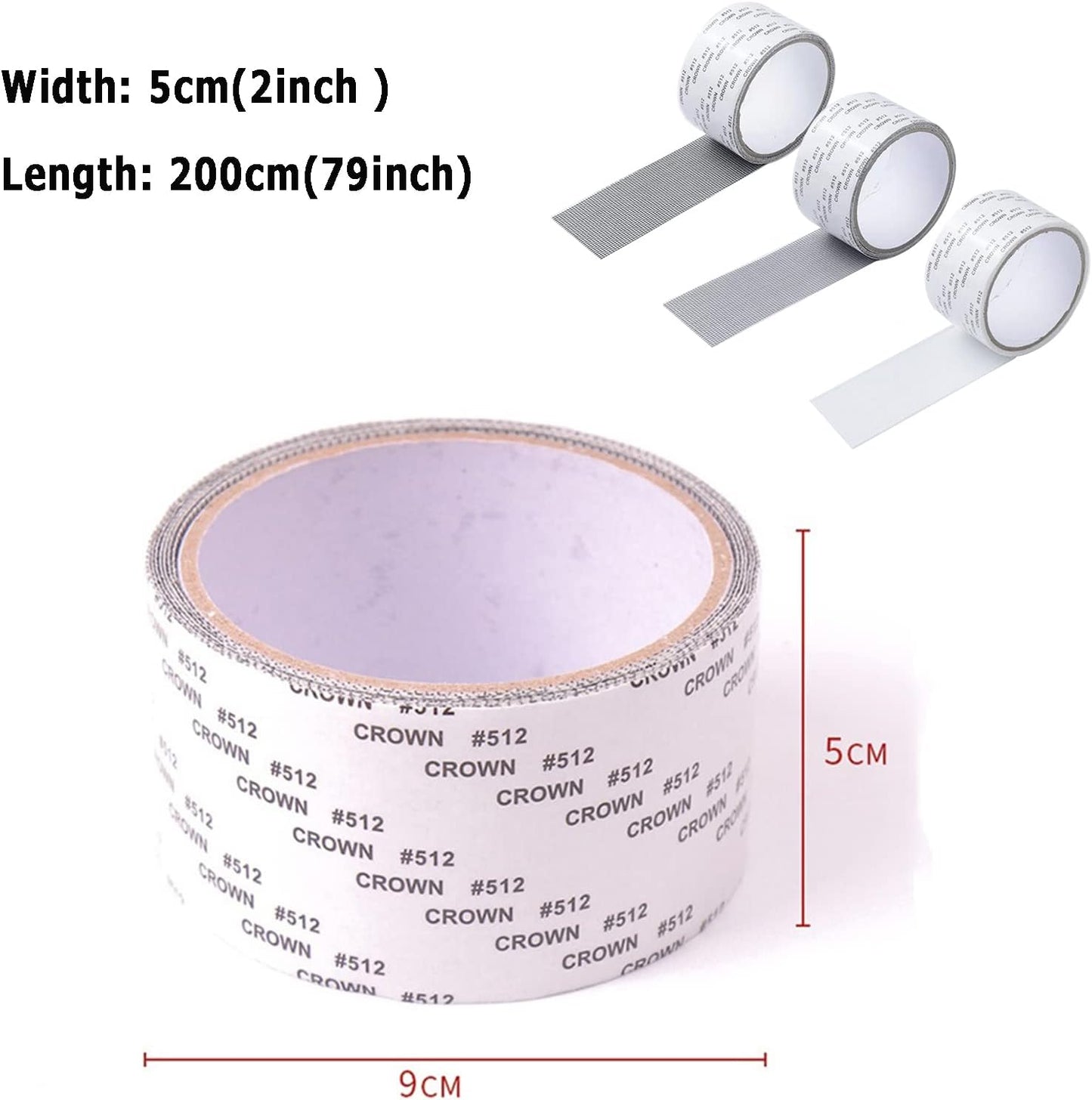 2PCS Window Screen Repair Kit Sticky Fine Screen Mesh Patch Repair Kit, Screen Repair Kit, Screen Tape Mesh Repair - for Windows or Doors (C-White)