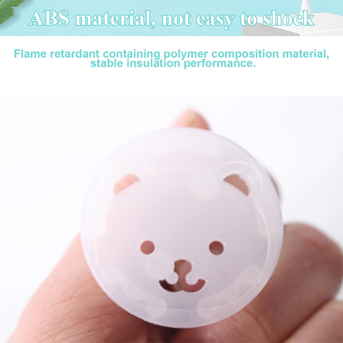 Fielect Outlet Plugs Covers Childproof EU Plug Protectors Electric Socket Cover Electrical Protector 2-Hole White 30Pcs