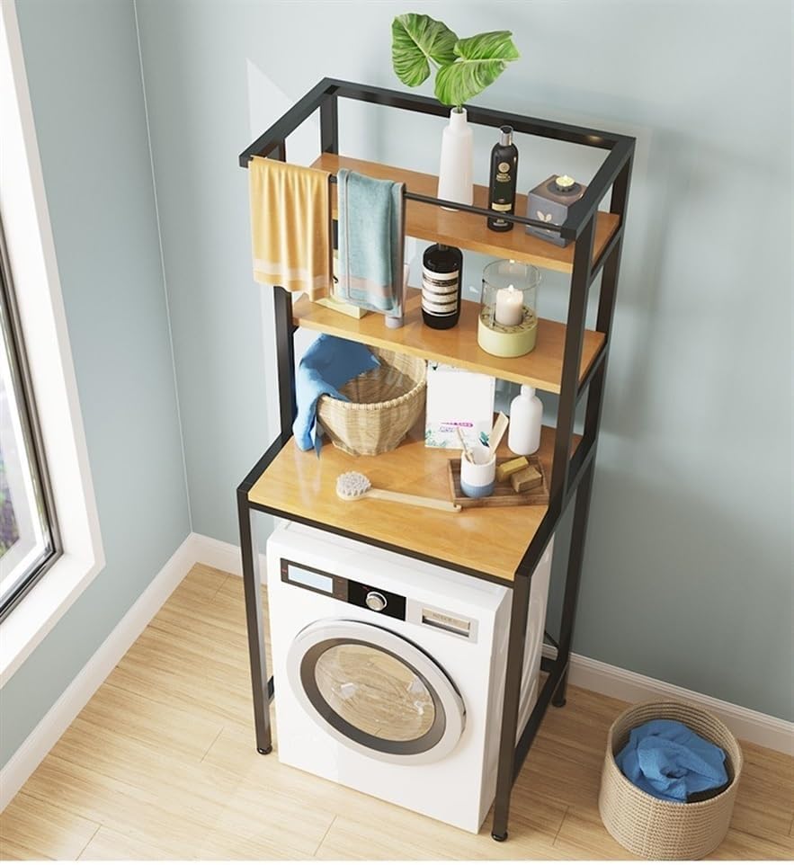Shelves, Bathroom Tiers, Floor Storage, Gap Storage, Washing Machine Rack, 3-Tier Laundry Room Shelf Over The Washing Machin, Storage Rack(White)