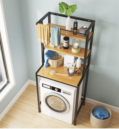 Shelves, Bathroom Tiers, Floor Storage, Gap Storage, Washing Machine Rack, 3-Tier Laundry Room Shelf Over The Washing Machin, Storage Rack(White)