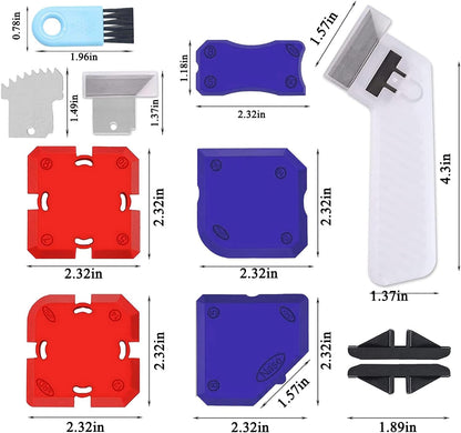 12Pcs Caulking Tool Kit, Professional Silicone Profiling Kit with Sealant Finishing Tools and Caulk Removal Tools